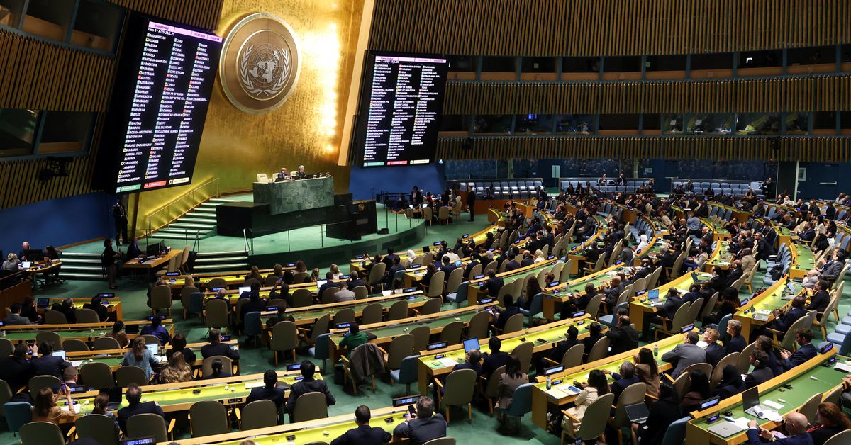 国連、ガザの「人道的休戦」決議採択 圧倒的賛成多数で