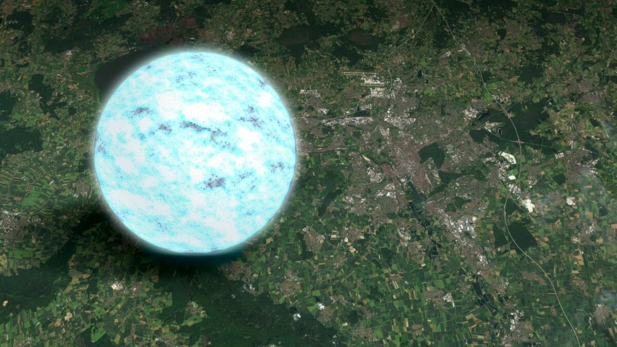 中性子星とドイツの都市を比較すると【今日の宇宙画像】