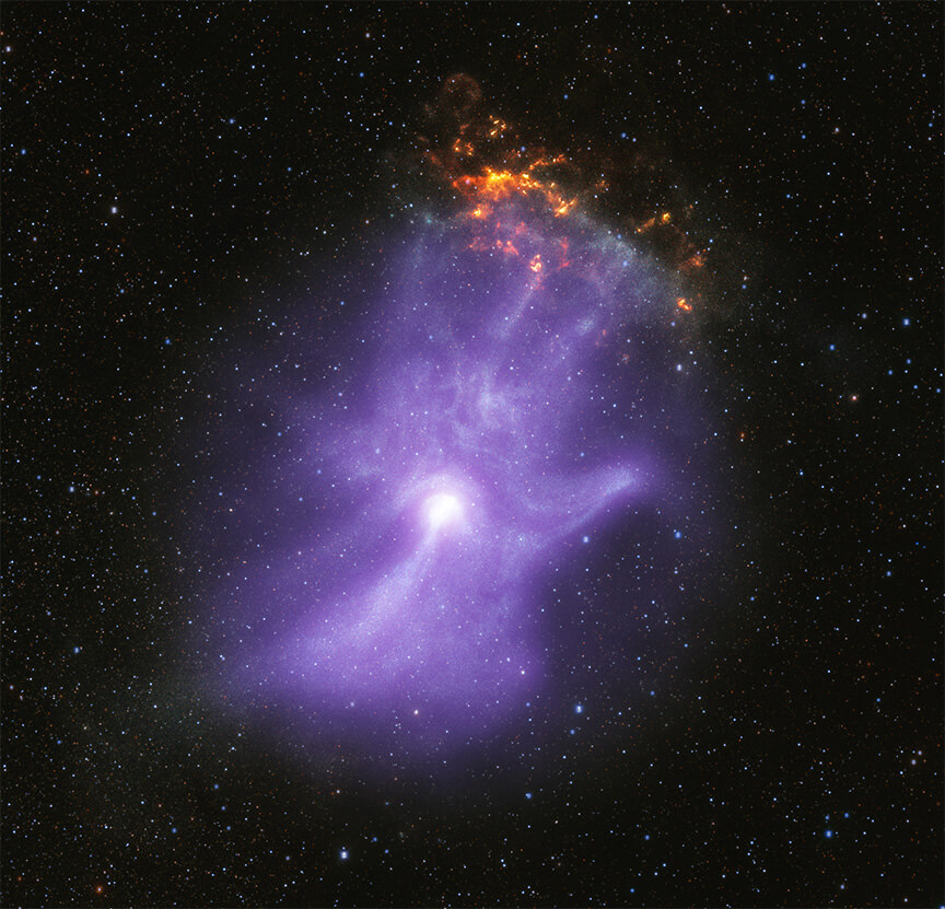 超新星爆発によって生み出された「宇宙の手」新たな画像をNASAが公開