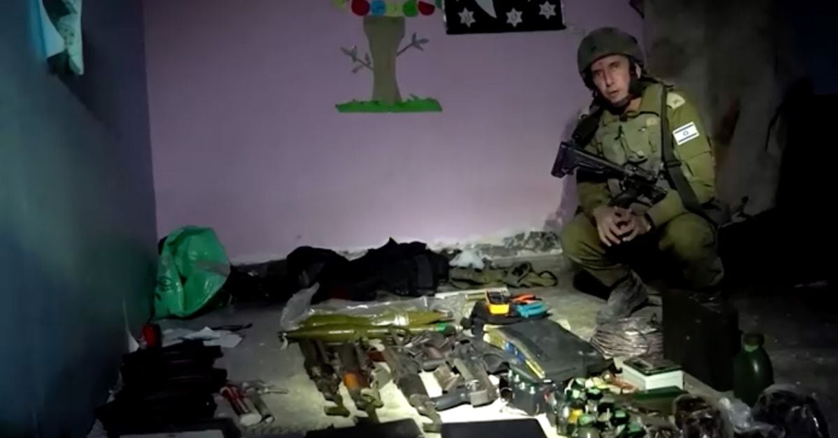 イスラエル軍、ガザの小児病院地下が武器庫だったとする動画公開