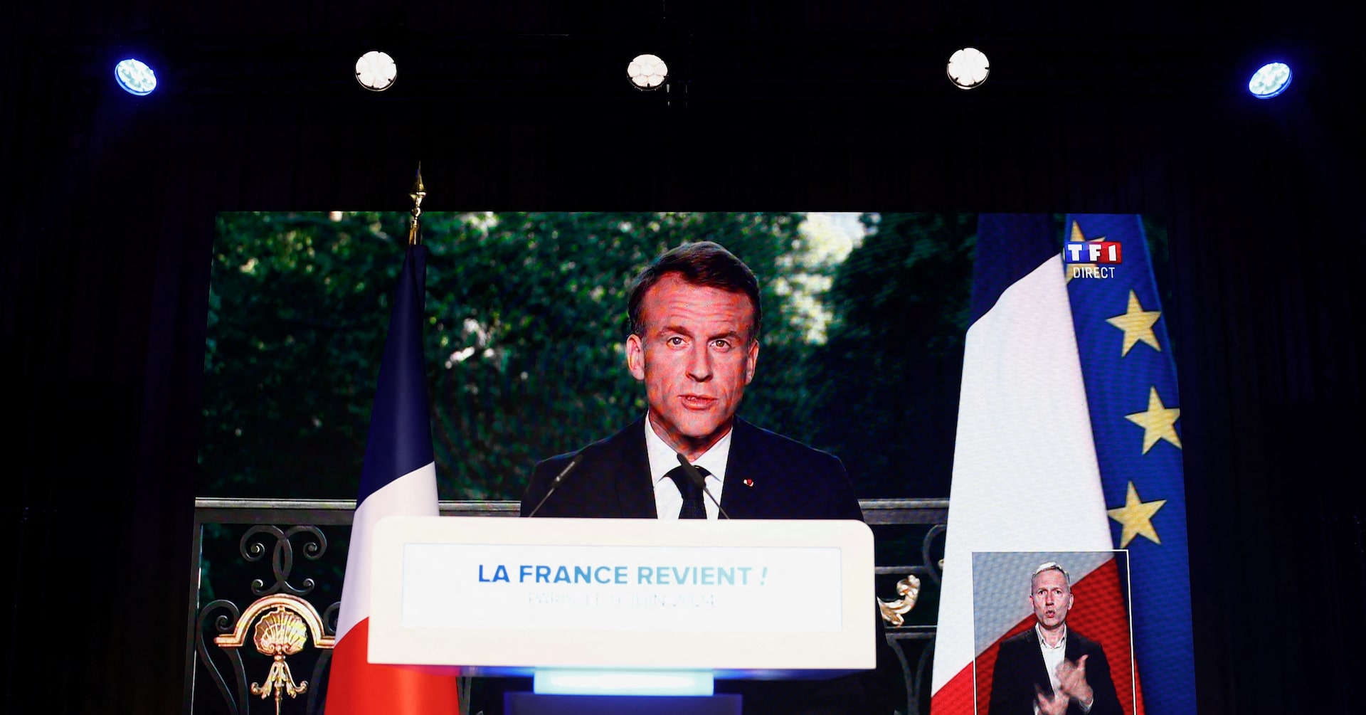 仏大統領、下院解散総選挙を発表 欧州議会選で極右に大敗見通し