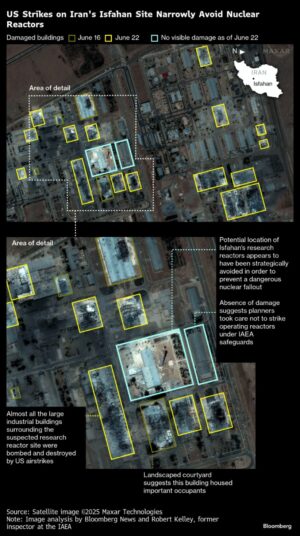 米国のイラン空爆、原子炉への攻撃を意図的に回避－衛星写真が示唆